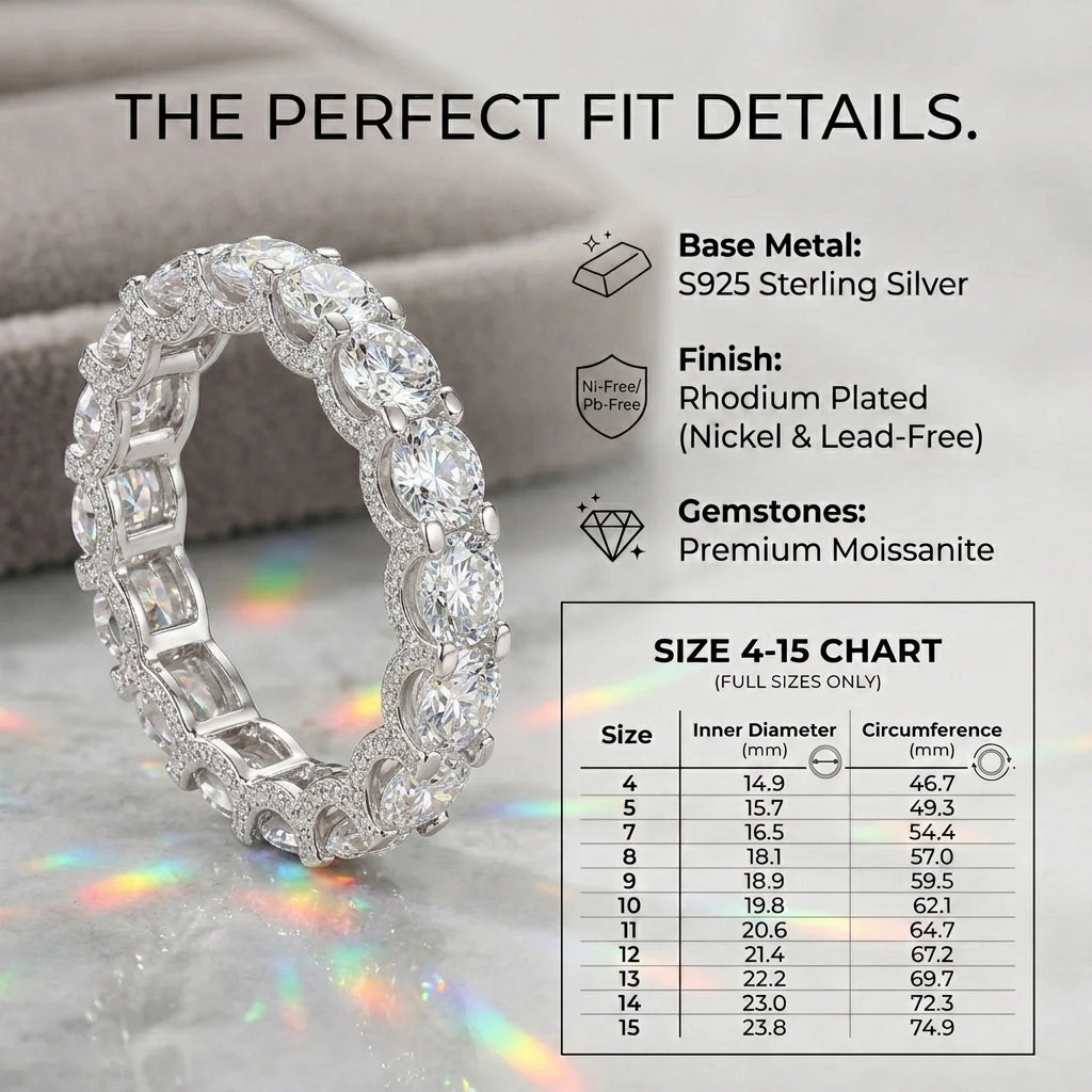 The Timeless Elegance - Premium Moissanite Eternity Band | 🔥 Last Day Sale 90% OFF ✨