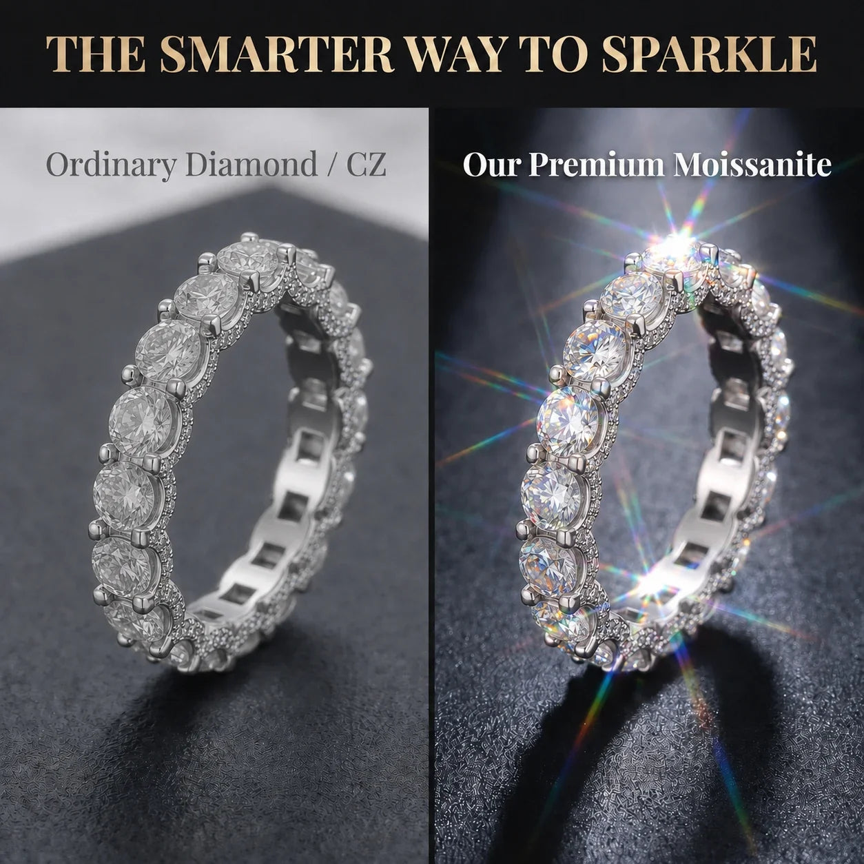 The Timeless Elegance - Premium Moissanite Eternity Band | 🔥 Last Day Sale 90% OFF ✨