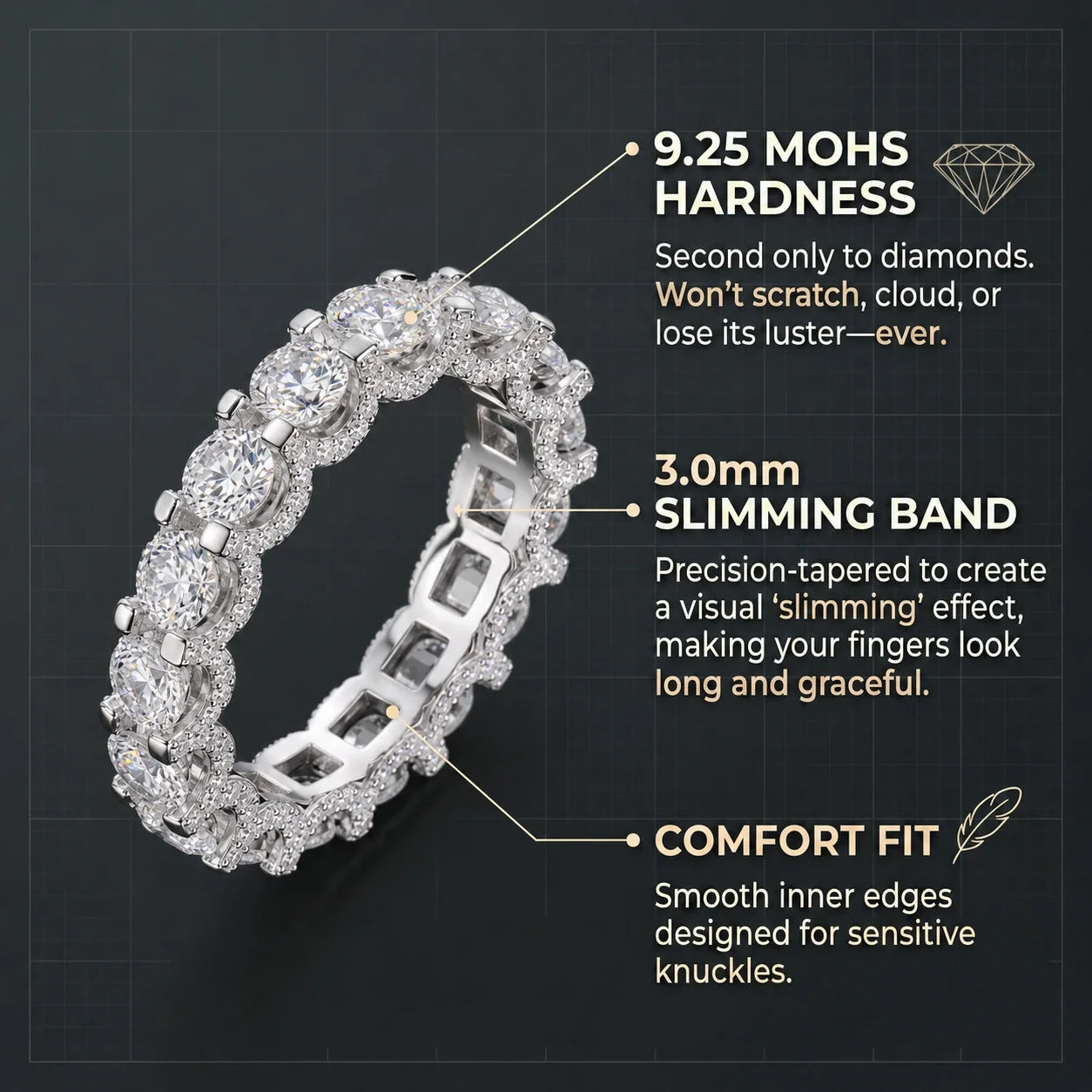 The Timeless Elegance - Premium Moissanite Eternity Band | 🔥 Last Day Sale 90% OFF ✨