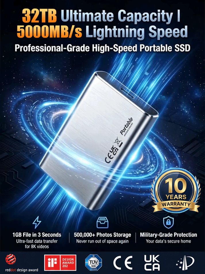 🏆Flash Sale⚡ 50K+ SOLD! Almost Gone-🔥32TB High-speed Portable SSD